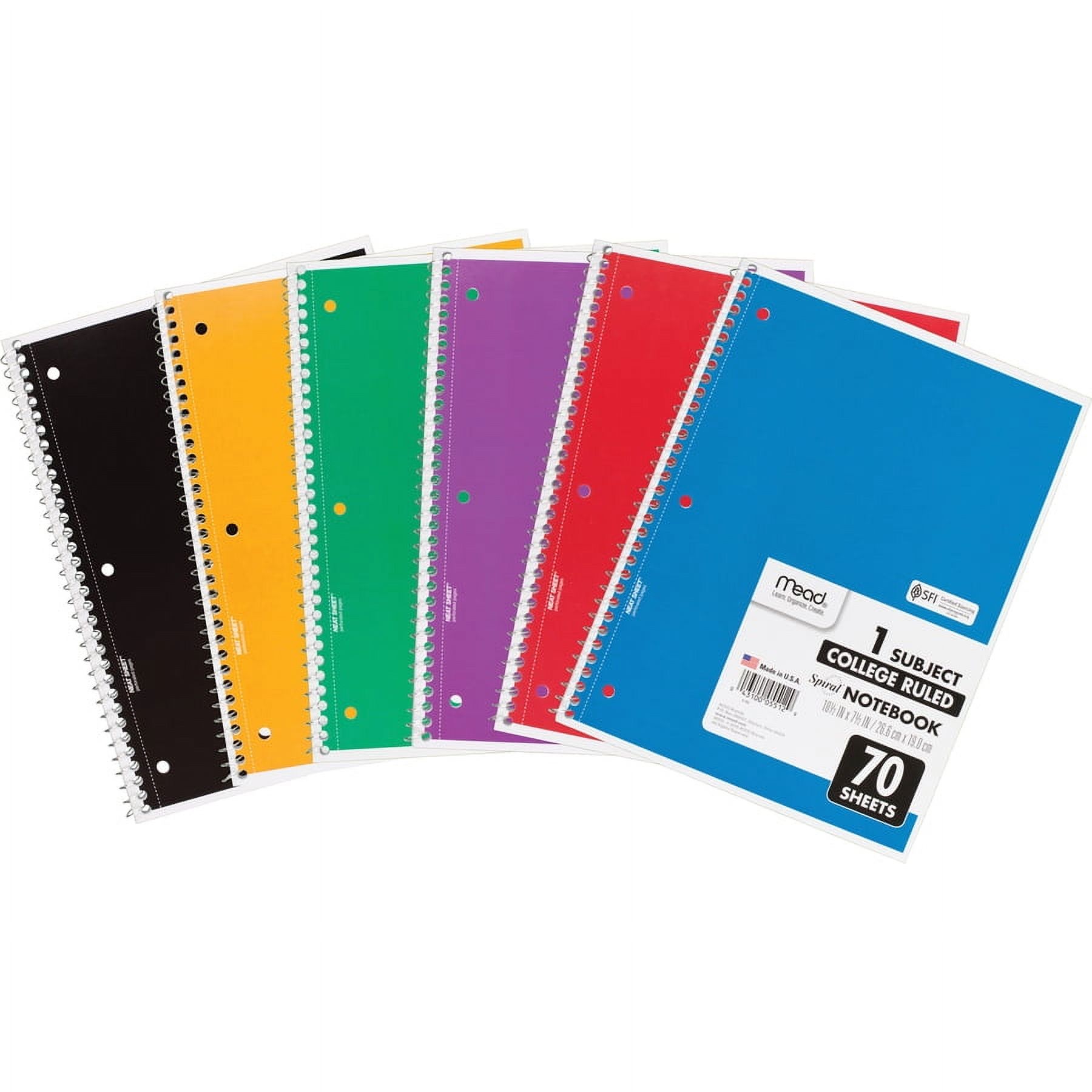 Mead One-subject Spiral Notebook - 70 Sheets - Spiral - 8" X 10 1/2" - White Paper - Tan Cover - Board Cover - Heavyweight, Punched - 12 / Bundle