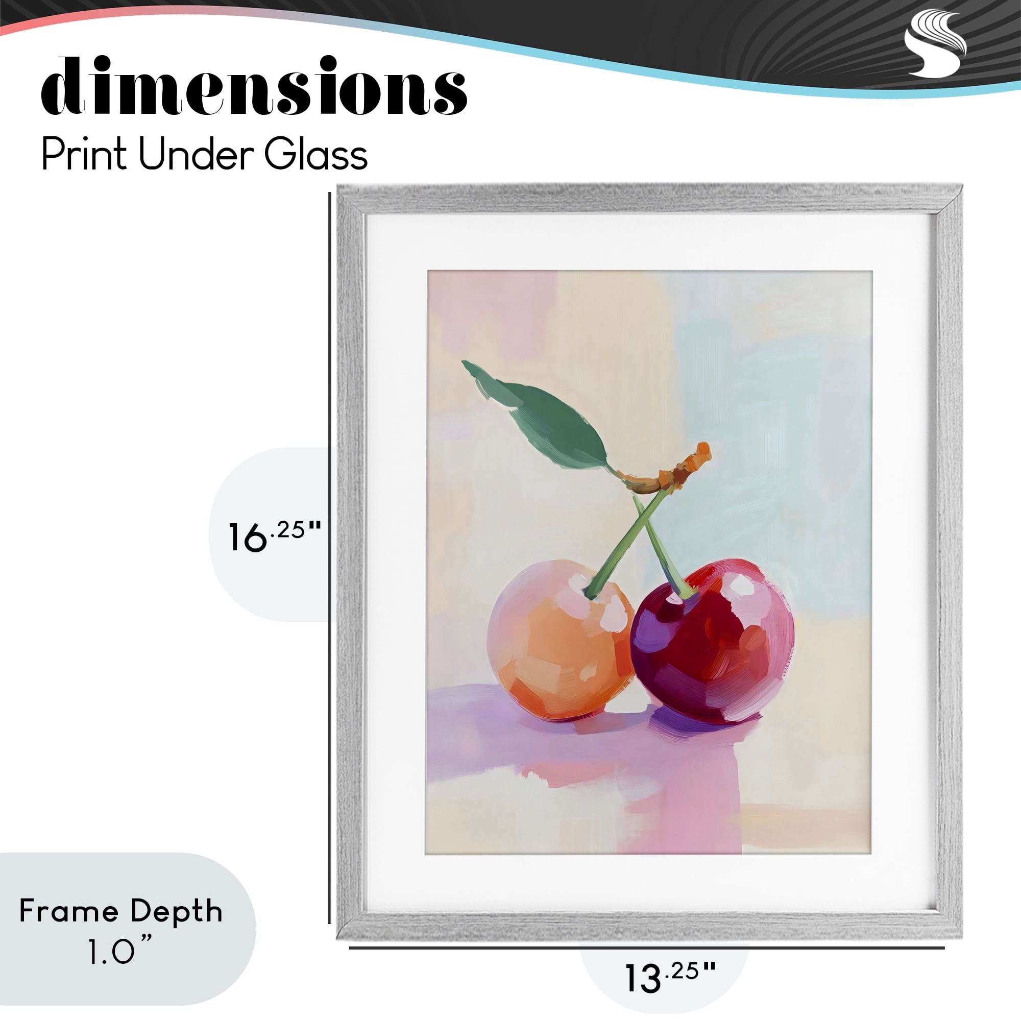 Stupell Industries Pastel Cherries Pair Gray Framed Print Under Glass, design by The Prints Vibe