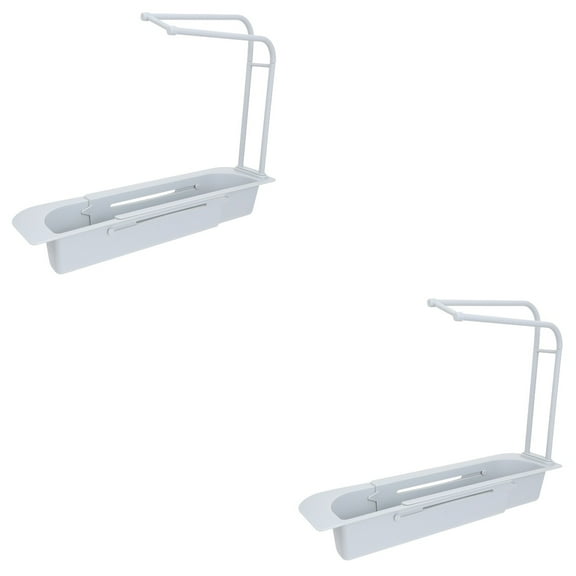 2 Pcs over The Faucet Shelf Drain Extensible Elegant Sink Rack