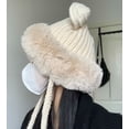 thumbnail image 2 of Lindo gorro de lana Lei Feng de punto de felpa protección cálida para los oídos para niños en otoño e invierno (Beige), 2 of 5