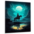 thumbnail image 2 of Designart "Rider in the Night I" Men Metal Art Living Room, 2 of 5