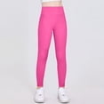 thumbnail image 7 of Xyant Girls Athletic Leggings Kids Workout High Waisted Stretchy Running Yoga Pants with Pockets (Pink,8-9 Years), 7 of 7