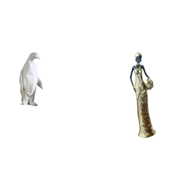 Figura de pingüino de resina, estatua de animal para inauguración de la casa, mesa, bar, dormitorio, oficina, adorno decorativo de mujer tribal africa