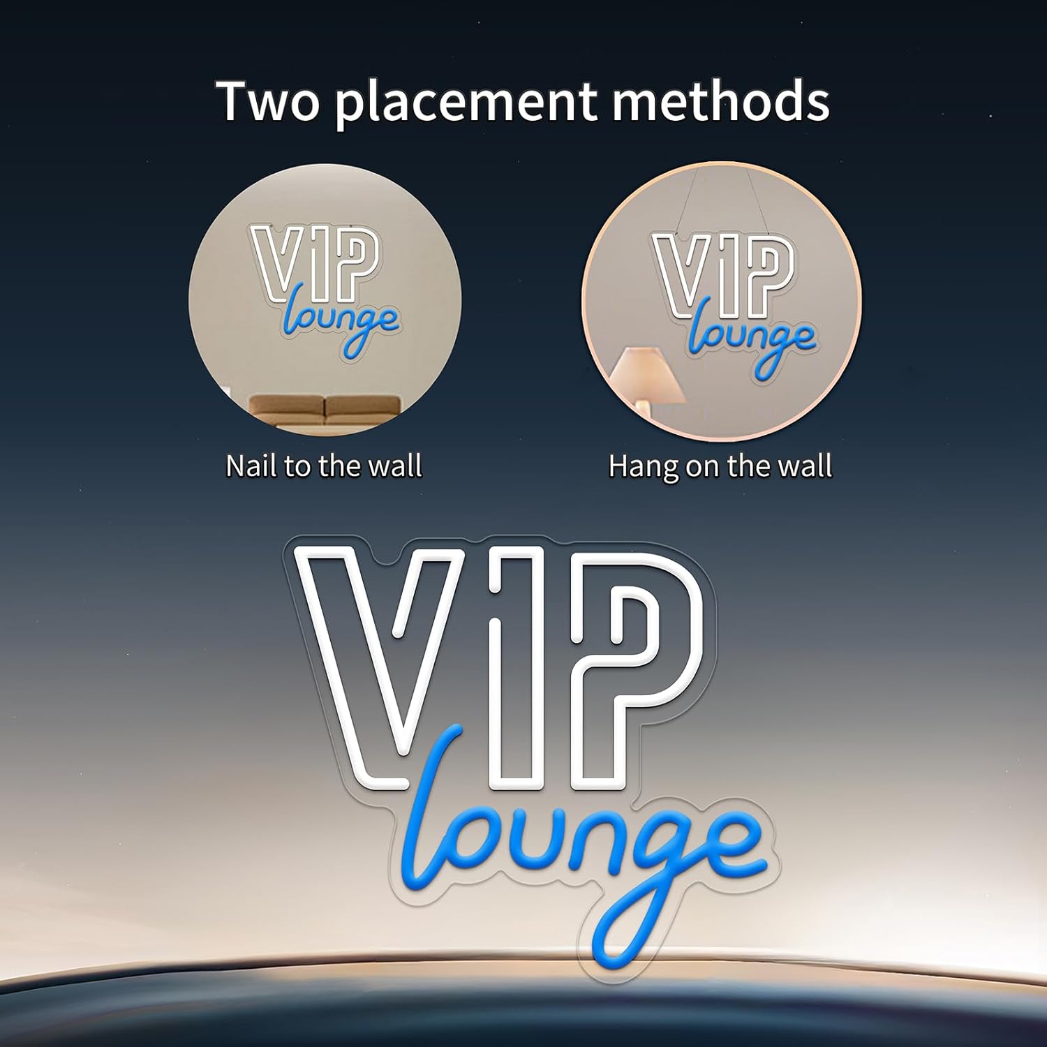 VIP Lounge Neon Signs for Wall Decor, VIP Neon Lights Signs for Room Decor, Led Light Up Sign with USB Powered for Bar, Hotel, Cafe, VIP Room, Home Decoration