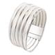 thumbnail image 3 of Pulsera rígida para mujer de cuero sintético PU, duradera, versátil, fácil de usar, multicapa. Blanco, 3 of 9