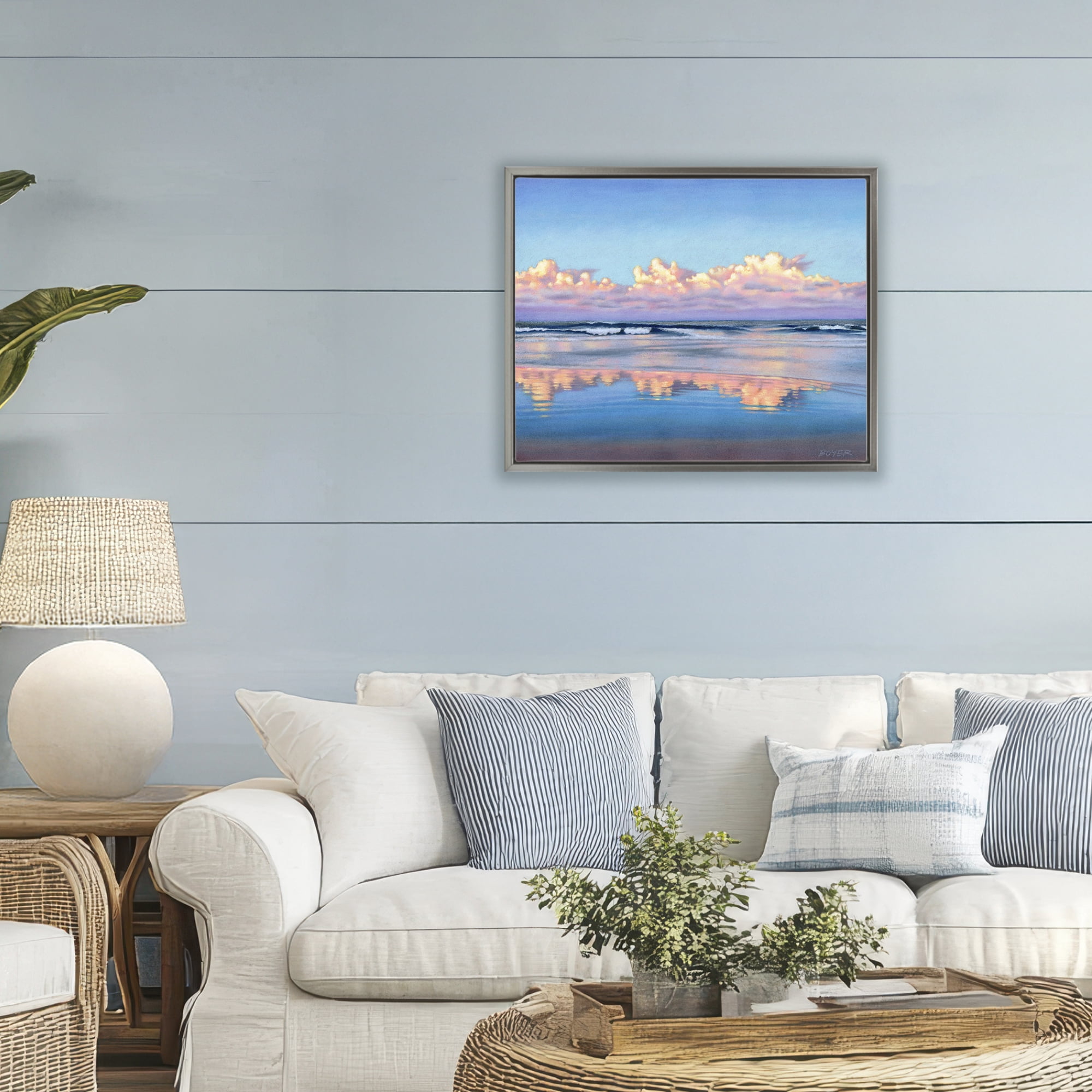 Stupell Industries Cloud Illusions Reflection Gray Framed Floater Canvas Wall Art, design by Susy Boyer