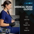 thumbnail image 4 of Hand-E Disposable Black Nitrile Gloves - 5 Mil Medical Exam - Powder and Latex Free, Food Safe, 4 of 16