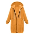 thumbnail image 6 of Zip Up Hoodies Womens Long Sleeve Long Tunic Sweatshirts Oversized Fleece Casual 2026 Fall Jacket Coat with Pocket Yellow M, 6 of 7