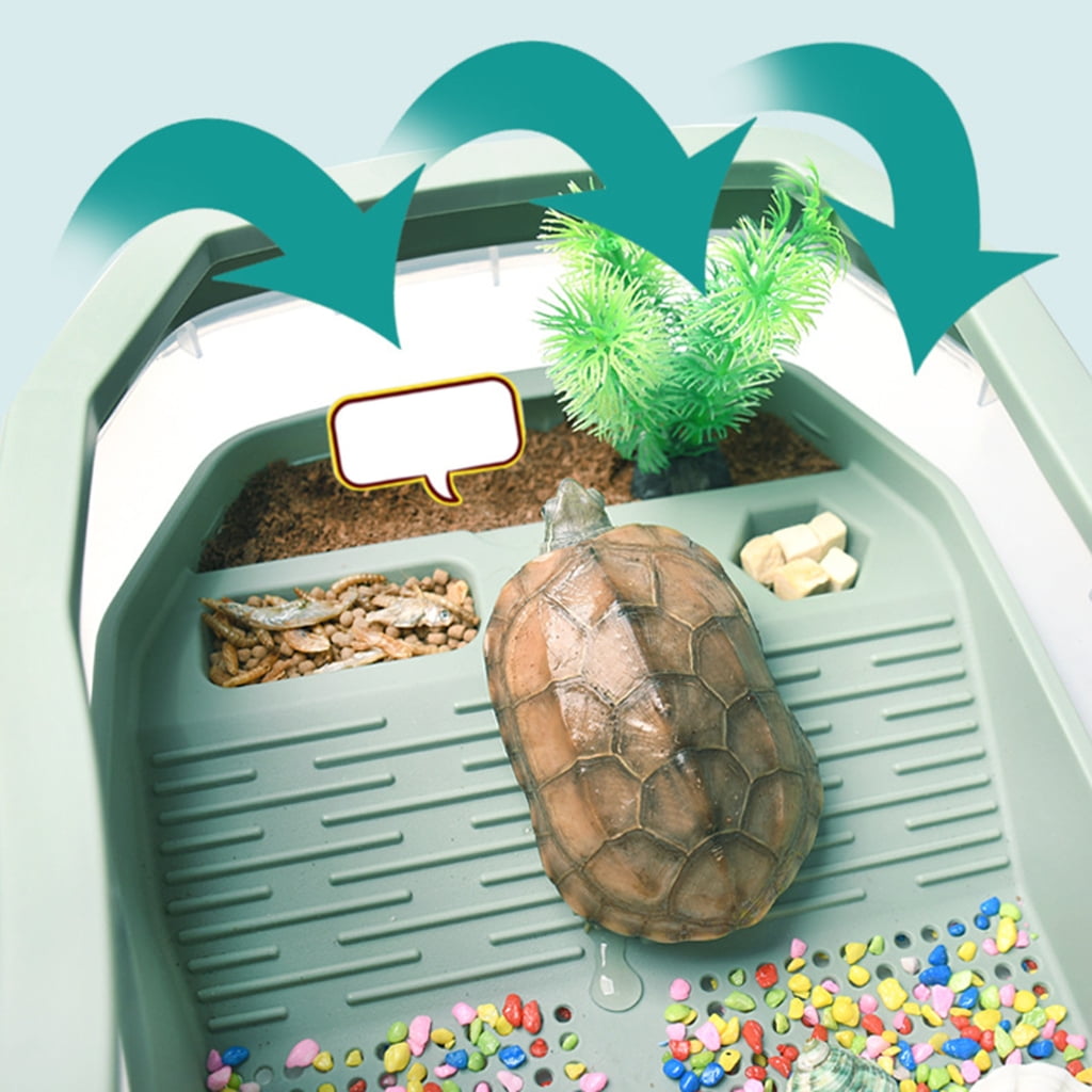 WINDLAND Separable Turtle Tank Terrarium with Basking Platform Plastic Turtle Basin Box