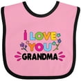 thumbnail image 3 of Inktastic I Love You Grandma with Flowers Girls Baby Bib, 3 of 4