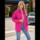thumbnail image 5 of Camisas de Larga con Botones para Mujer, Blusas de Trabajo de Gran Tamaño con Cuello y Hombros Caídos, Blusa Holgada con Textura Rosa Roja S, 5 of 10