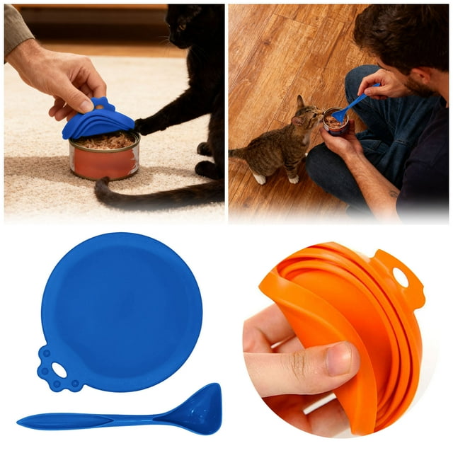 Couvercles Réutilisables en Silicone pour Aliments pour Animaux de Compagnie avec Joint Hermétique et pour un Rangement Frais