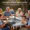 thumbnail image 3 of Round Outdoor Tablecloth with Umbrella Hole and Zipper, Grey Tablecloth with Elastic Waterproof, Modern Oil Painted Art Abstract Geometric Patio Table Covers for 31" - 35" Picnic Pool Tables, 3 of 9