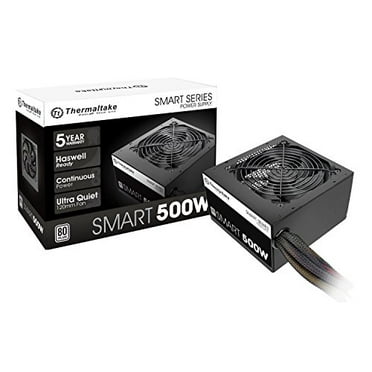 Thermaltake Smart 500W 80  White Certified PSU, Continuous Power with 120mm Ultra Quiet Cooling Fan, ATX 12V V2.3/EPS 12V Active PFC Power Supply PS-SPD-0500NPCWUS-W