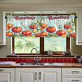 thumbnail image 3 of Yayeee Kitchen Curtains Tier Set of 2 Light Filtering 57"x24" Over Sink Window Panels, Blue Tomatoes, 3 of 7