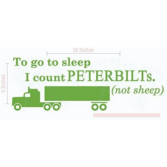 Bedroom Décor Count Peterbilts Not Sheep Boys Wall Sticker Decals 23x8-Inch Lime Green