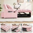 thumbnail image 6 of Aukfa Sleeper Chair Bed, Convertible Pull Out Sofa Bed with USB Port, Cup Holders and Swivel Phone Holder, Pink, 6 of 8