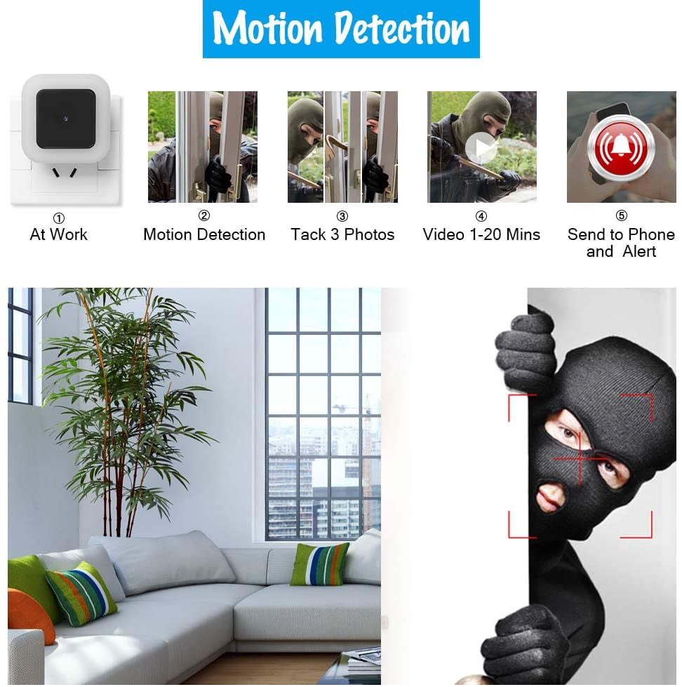 ONLINE Spy Hidden Camera with LED Light, 1080P, Wireless Surveillance Camera, Black