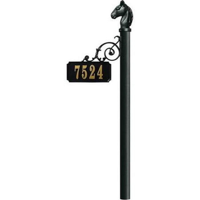 Lewiston ADPST-NOBAS Scroll Address Post with Decorative finial, Black