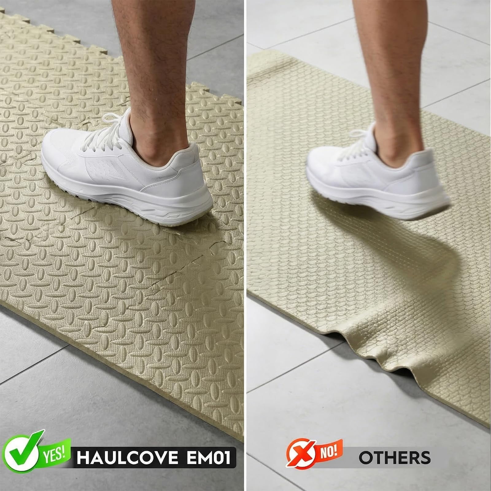 18 Tiles Puzzle Exercise Mat, EVA Interlocking Foam Floor Tiles, Non-Slip, Protective, Water-Resistant Flooring for Home Gym & Workout Equipment, 12.6" x 12.6" x 0.4", 18 Sq Ft