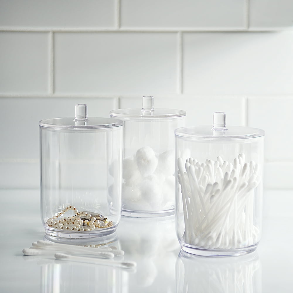 Mainstays 3 Piece Plastic Covered Apothecary Jar Set