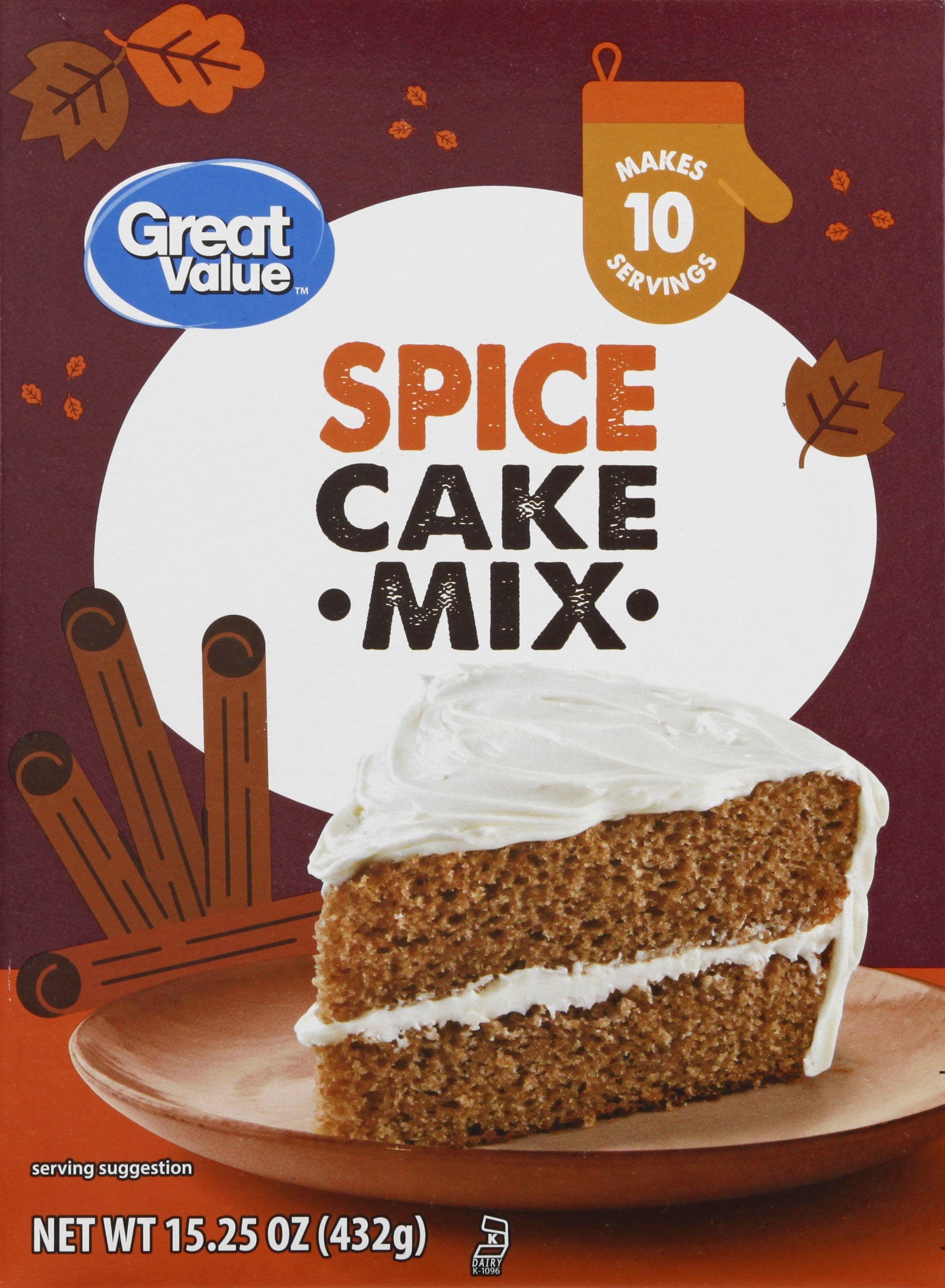Great Value Spice Cake Mix, 15.25 oz Box