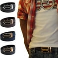 thumbnail image 2 of FEDEY Signature Mens Leather Ratchet Belt, COWBOY Automatic Buckle Statement Belt, 2 of 8