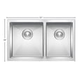 thumbnail image 2 of DAX 60/40 Double Bowl Undermount Kitchen Sink - 32" x 18" - 18G - R10, Stainless Steel, No Accessories Included, 2 of 9