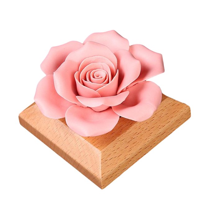 Difusor de aceite esencial Cerámica decorativa Linda artesanía Moda Base de madera, difusor de aromaterapia pasivo para escritorio Habitación Coche BLESIY Difusor esencial