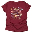 thumbnail image 3 of Autumn Wildflower T Shirt Cute Flower Graphic Loose Tees Crew Neck Short Sleeve Casual Tops (Rasp-Large), 3 of 5
