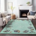 thumbnail image 6 of Addison Rugs Mayfield Washable Coastal Shell Border Green Rectangle Rug, 3' x 5', 6 of 6