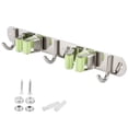 thumbnail image 1 of Soporte de pared para fregona y escoba Ticfox de Acero inoxidable 3+2 hebillas, 1 of 9