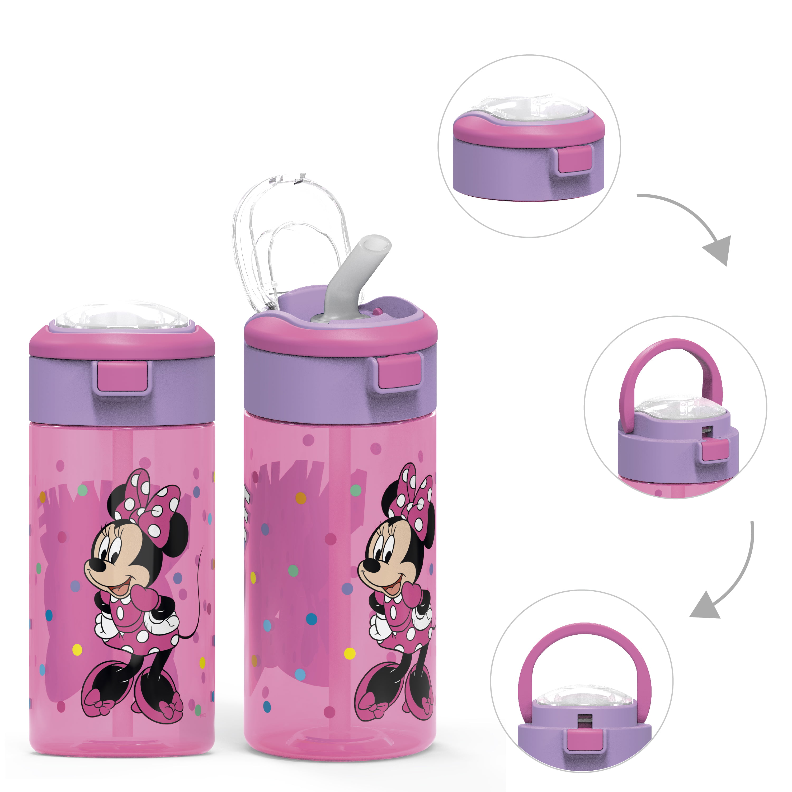 NEW Zak Disney MINNIE MOUSE Water Bottle Snack Container DAISY DUCK Travel Cup 