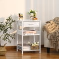 thumbnail image 2 of Soporte para impresora Lerliuo blanco con cajón de tela de 3 niveles, 2 of 8