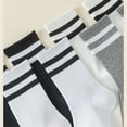 thumbnail image 7 of Women's 4-Pack Sporty Crew Socks with Double White Stripes Moisture-Wicking Ribbed Design, 4 PK-White, 7 of 7
