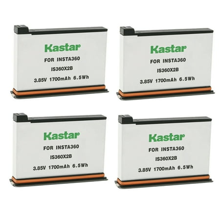 Kastar Battery 4-Pack Replacement for Insta 360 ONE X2 Rechargeable Lithium Polymer Battery Insta360 ONE X2 Action Camera (Non-Waterproof) Camera