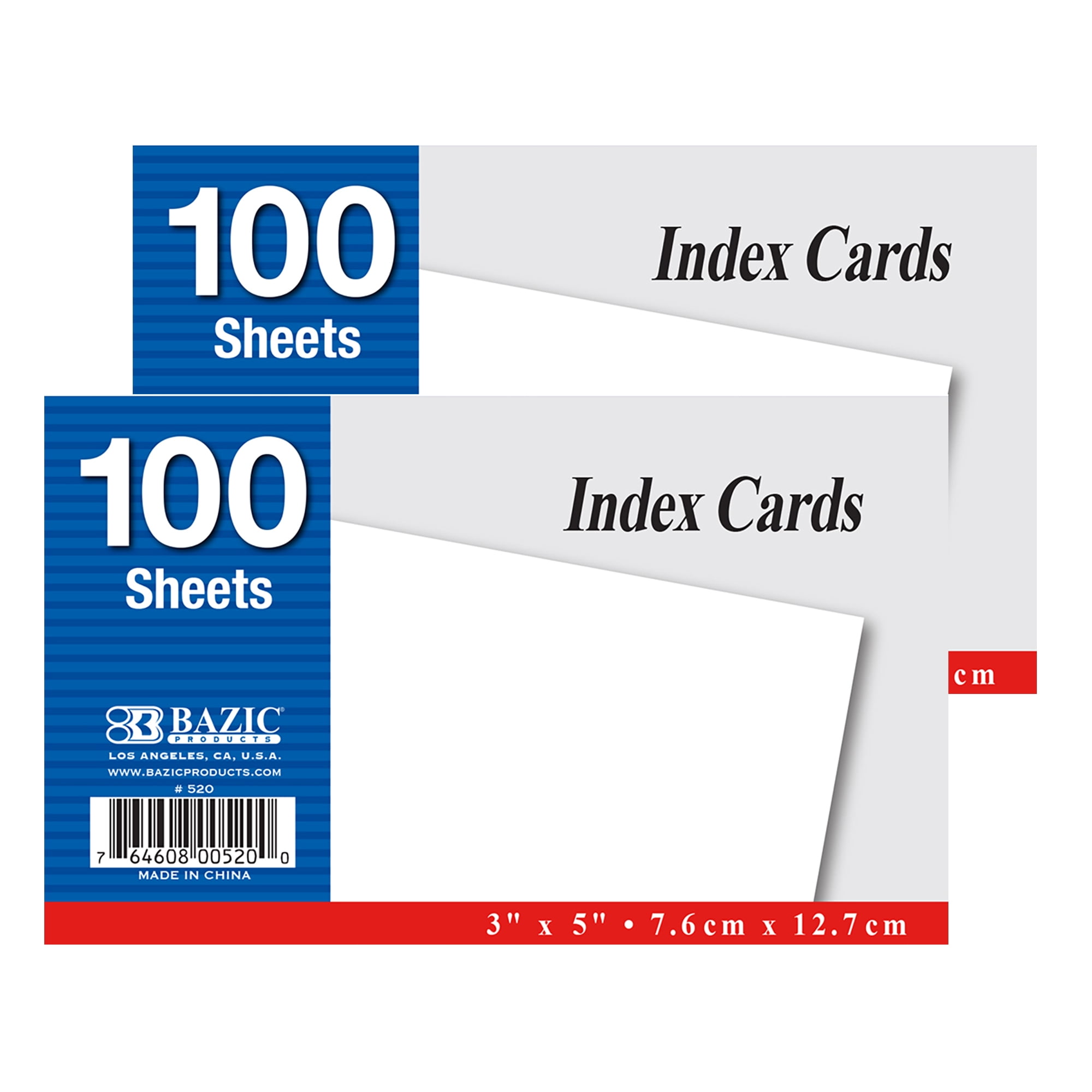 Acco Index Cards Plain 3"x5" 100 Count White 63352 