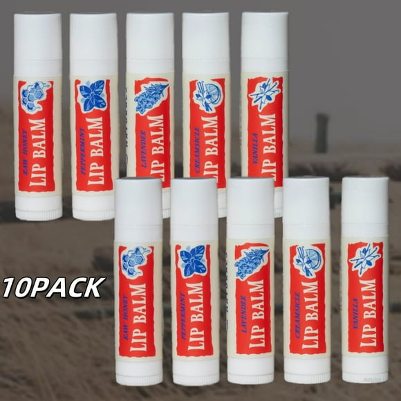 Papabear Natural Tallow Lip Balm, 4.78g each, Papabear Natural Beef Tallow Lip Balm, Organic Grass-Fed Beef Tallow Lip Cream for Natural & Moisturizing (Pack of 10)