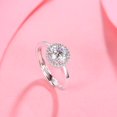 thumbnail image 2 of FANCIME 14K White Gold Plated 925 Sterling Silver 1 Carat 6.5mm EF Color VVS Moissanite Classic Halo Setting Simulated Diamond Wedding Engagement Ring for Women Jewelry, Adjustable SIZE, 2 of 4