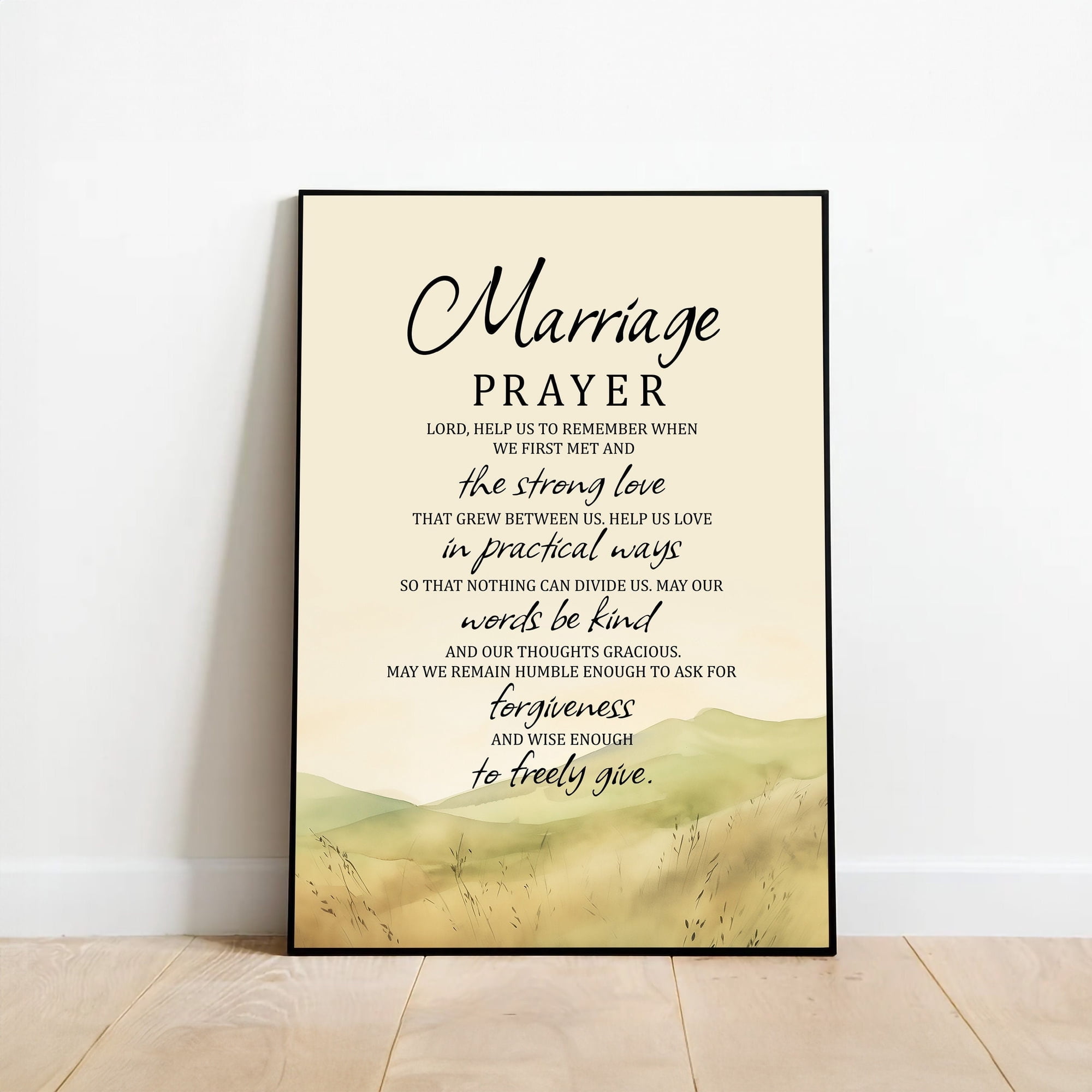 Marriage Prayer Christian Romantic Quote Couples Anniversary Wall Art, Unframed Paper Poster 8x10in