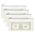 thumbnail image 1 of 8.5x4 Inch Money Bags with Zipper, 4Pcs Clear Cash Deposit Bank Pouch Envelopes Check Wallet for Coin Cosmetics Invioce Bill, White, 1 of 6