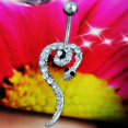 thumbnail image 4 of 1 pieza Piercing para el cuerpo, joyería, aleación de acero inoxidable, anillo brillante para el vientre con diamantes de imitación, 4 of 8