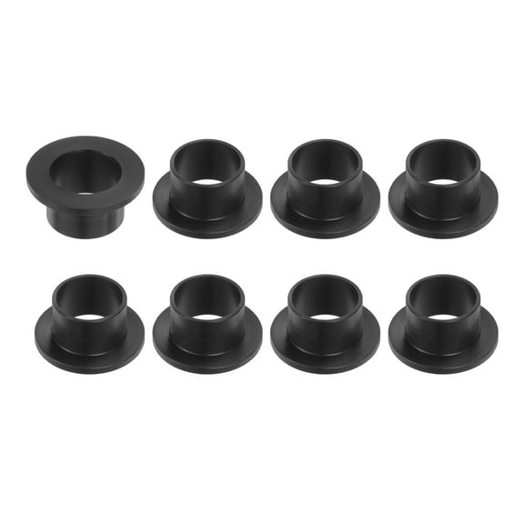 8 Packs Flanged Sleeve Bearings Plastic Bushings 15.1mm Bore x 17mm OD x 12mm Length Black POM Bushings