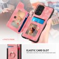thumbnail image 2 of Nalacover For Samsung A53 5G Case Ring Holder Kickstand with Credit Card Holder, Back Flip Premium Leather Magnetic Clasp Removable Wirst Hand Strap Cover for Samsung Galaxy A53 5G, Pink, 2 of 15