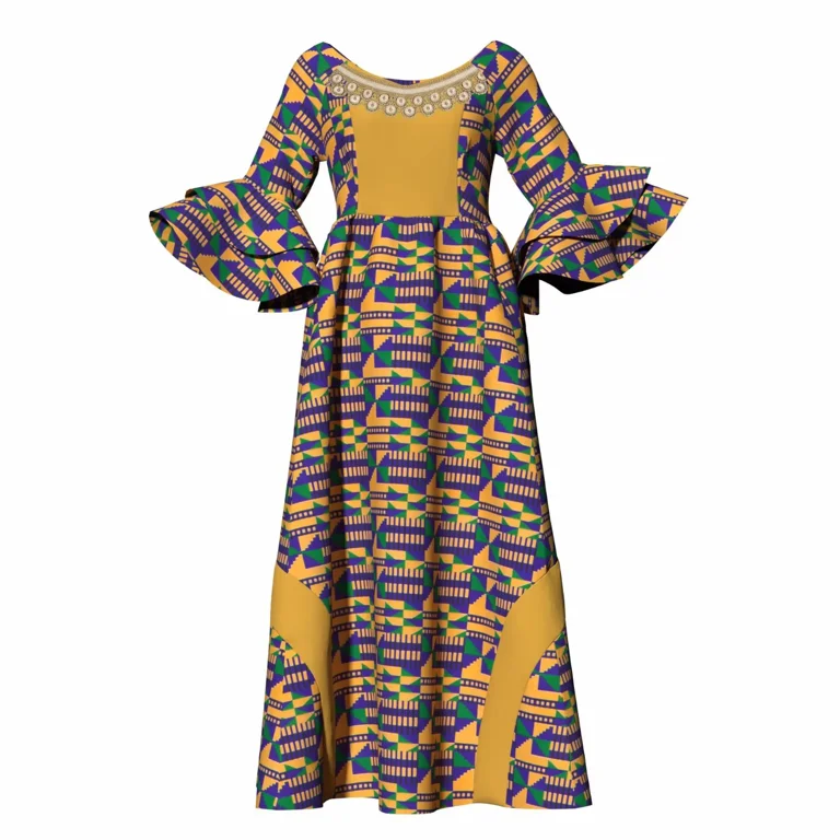 casual african dresses Bintarealwax African Long Sleeve Dresses for Women Party Wedding Casual Date Dashiki African Dresses for Women Y3819, Women's, Size: Medium