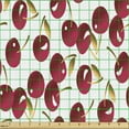 thumbnail image 2 of Ambesonne Summer Fabric by the Yard Upholstery, Cherry Branches Delicious, 5 Yards, Pale Coffee Ruby, 2 of 5