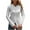 White, variant on aidice Womens T Shirts V Neck Long Sleeve Slim Fitting Tops Crisscross Irregularly Split Comfy Shirts