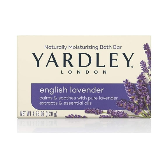 Yardley London English Lavender with Essential Oils Soap Bar, 4.25 oz Bar Pack of 1