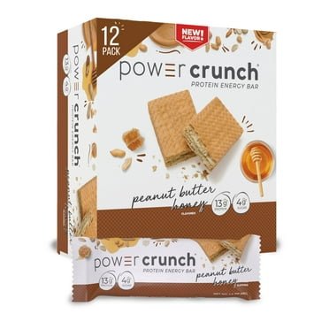 Power Crunch Protein Wafer CCF19 Bars, High Protein Snacks with Delicious Taste, Peanut Butter Honey, 1.4 Ounce (12 Count)