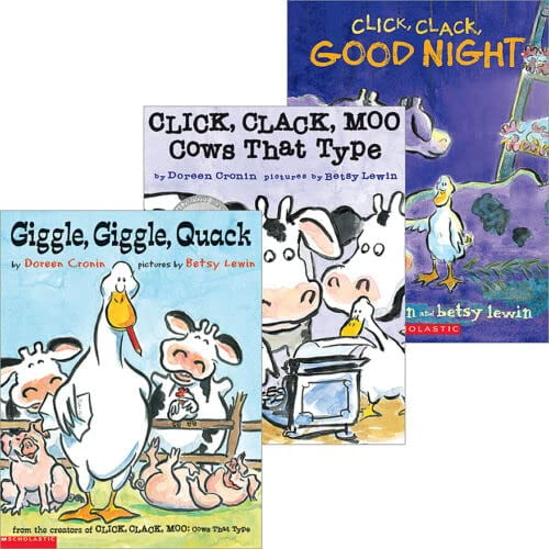 Pre-Owned Click, Clack 3-Book Set (Click, Clack Moo Cows That Type, and Giggle, Giggle Quack, and Click, Clack Good Night)